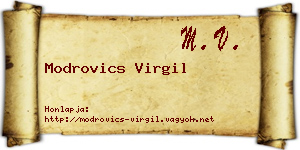 Modrovics Virgil névjegykártya